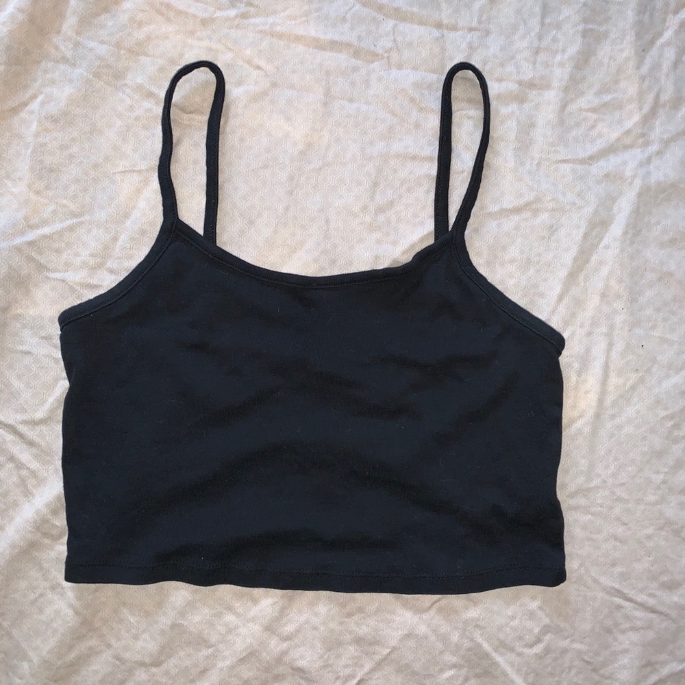 Black Cropped Tank Top